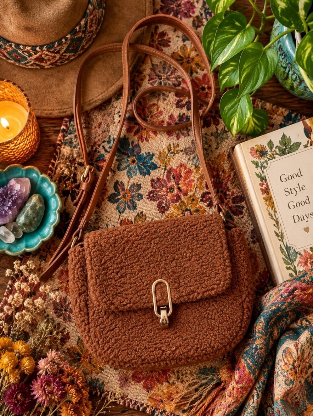 4/$15 Boho Cottagecore Minimalist A New Day mini crossbody bag
